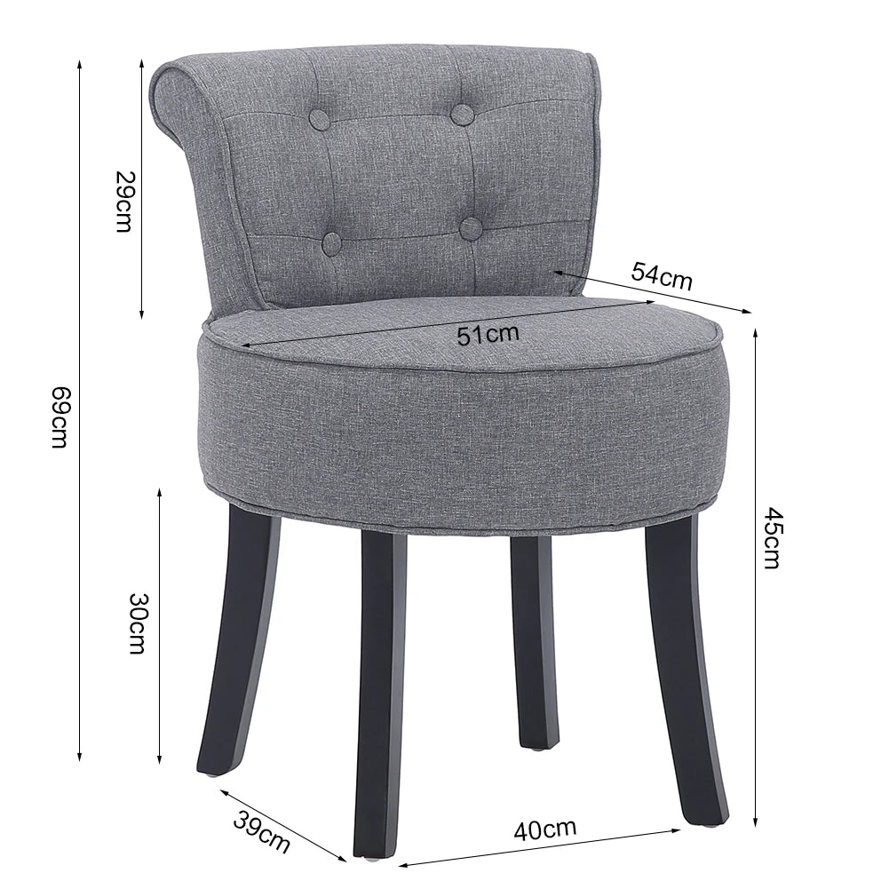 Voltsify Upholstered Vanity Stool Makeup Dressing Chair