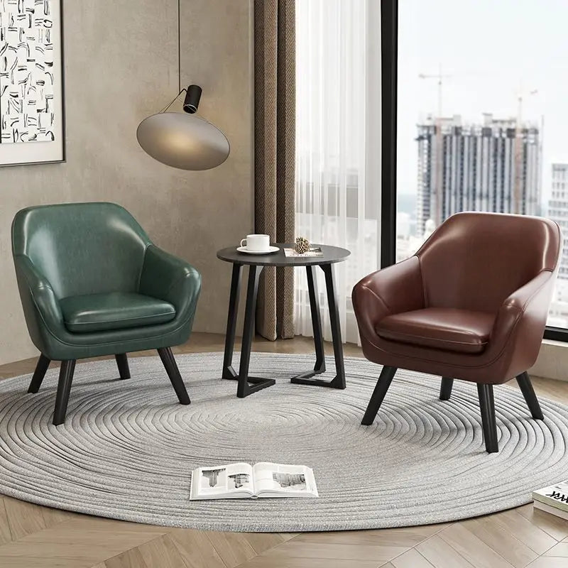 Modern Single Sofa Chair with Armrests and Solid Wooden Legs, Ideal for Living Room, Bedroom, Relaxation and Home Decor