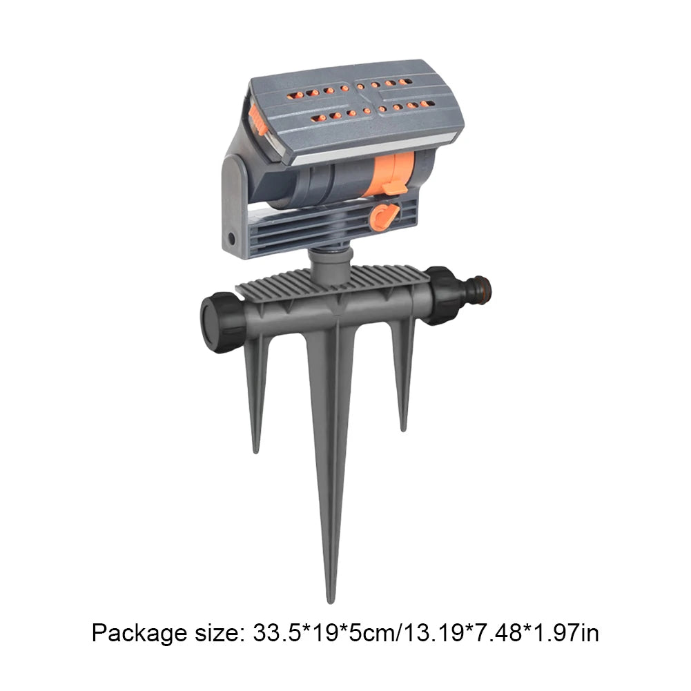 Mini Oscillating Sprinkler Adjustable Automatic Garden Sprinkler 16 Holes Rotating Lawn Sprinkler for Outdoor Yard Garden