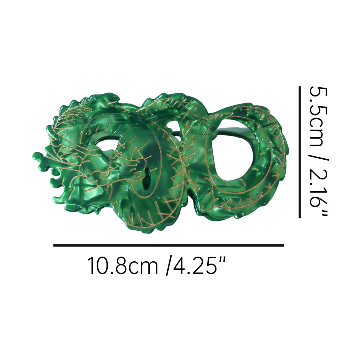 Dragon Hair Clip,Acetate Hair Claw,Small Hair Clips for Women,Green