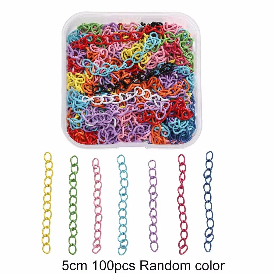 Colored DIY Jewelry Accessories Set Bead Keychain Open Jump Rings Lobster Clasp Hook Small Screw Eye Pins for DIY Jewelry Making
