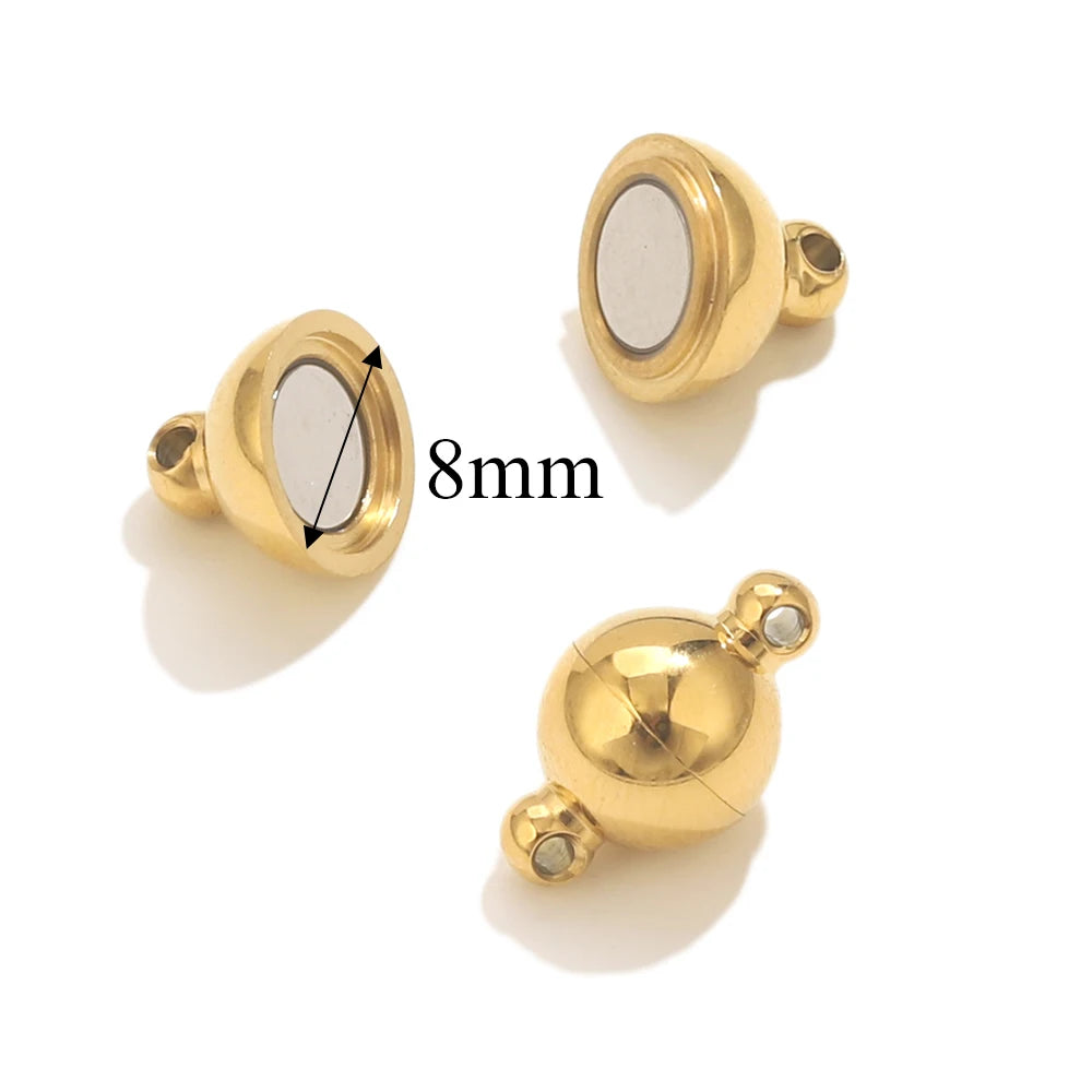 2pcs Stainless Steel Rose Flower Magnetic Connectors Clasps Magnet Charms End Cap for DIY Jewelry Making Bracelet Necklace Parts