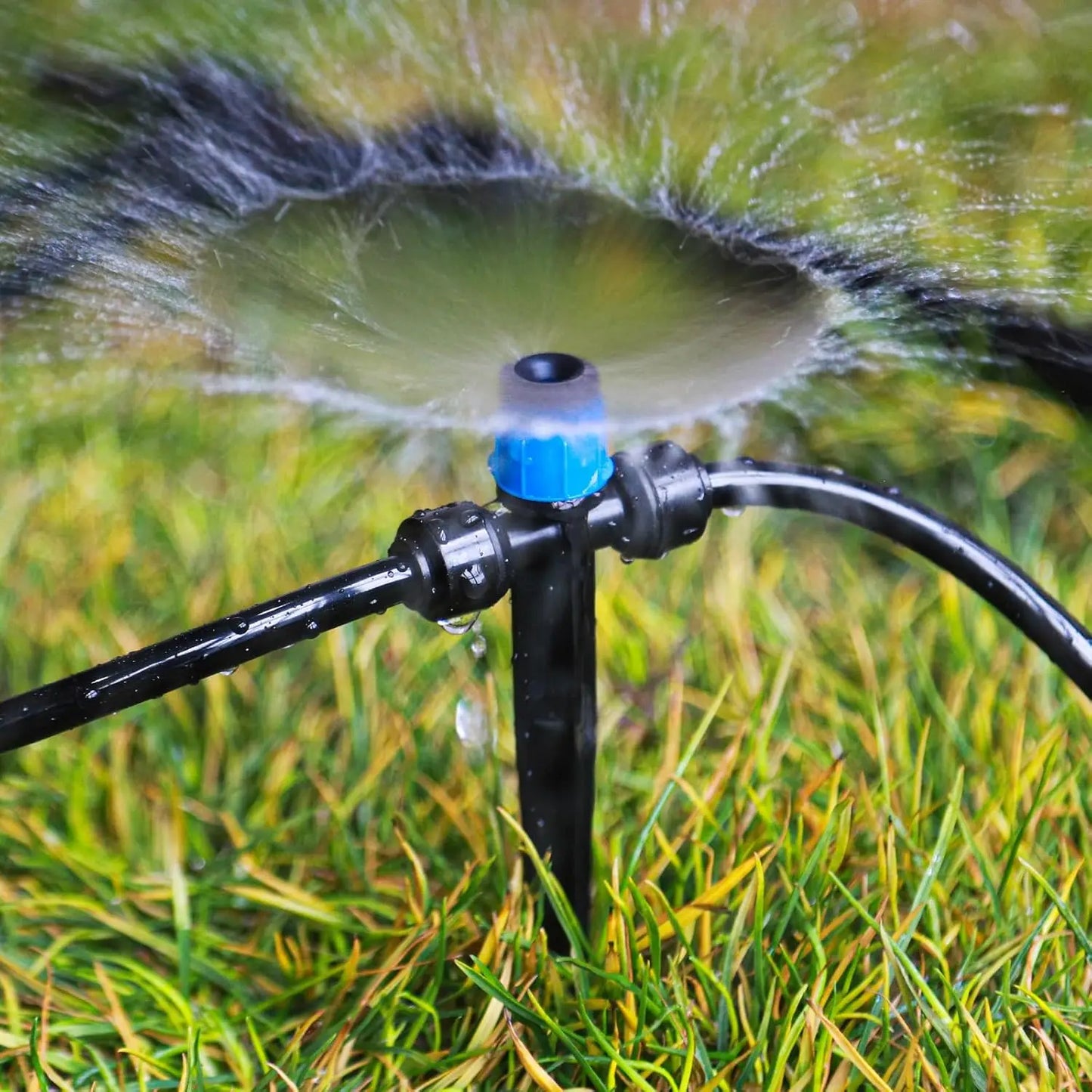 Push-to-Fit Drip Irrigation Emitters for 1/4" Drip Irrigation Tubing, Adjustable 360 Degree Water Flow Drippers Sprayer