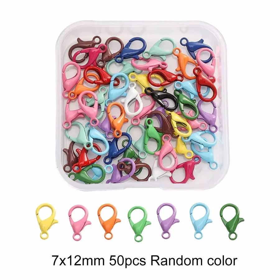 Colored DIY Jewelry Accessories Set Bead Keychain Open Jump Rings Lobster Clasp Hook Small Screw Eye Pins for DIY Jewelry Making