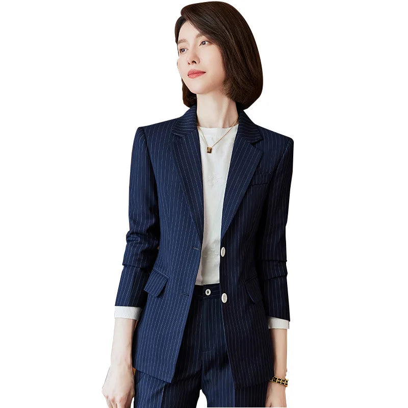 2023Spring and Autumn Long SleeveOLProfessional Women's Suit Blazer and Pants Business Formal Wear Elegant Fashion Set Workwear