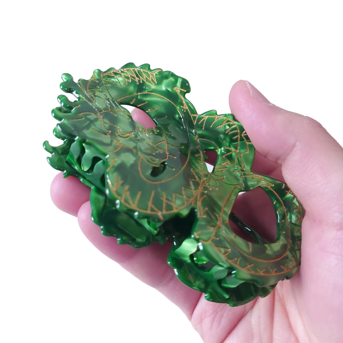 Dragon Hair Clip,Acetate Hair Claw,Small Hair Clips for Women,Green