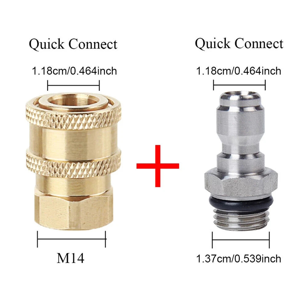 1/4'' Quick-Release Connect Fitting Pressure Washer Coupling Connector Adapter