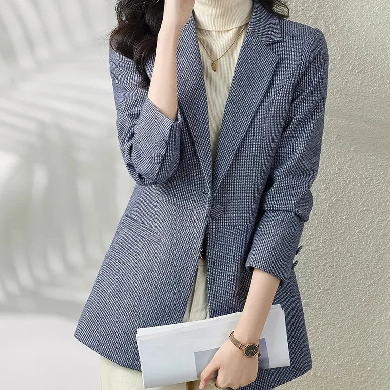 I DO: 01-17 08:10:13 Women's Business Suit Jacket for Spring and Autumn Female Interview Dress Suit Office Work Clothes Fashion