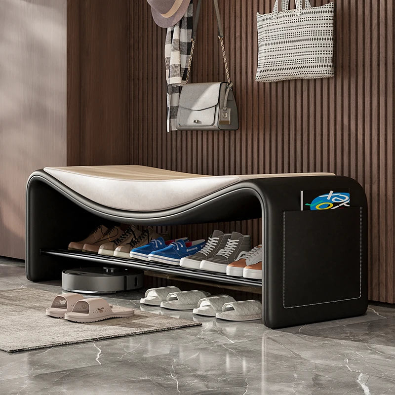Italian light luxury high-end sense simple home change shoe stool cabinet entrance long stool seated shoe rack stool