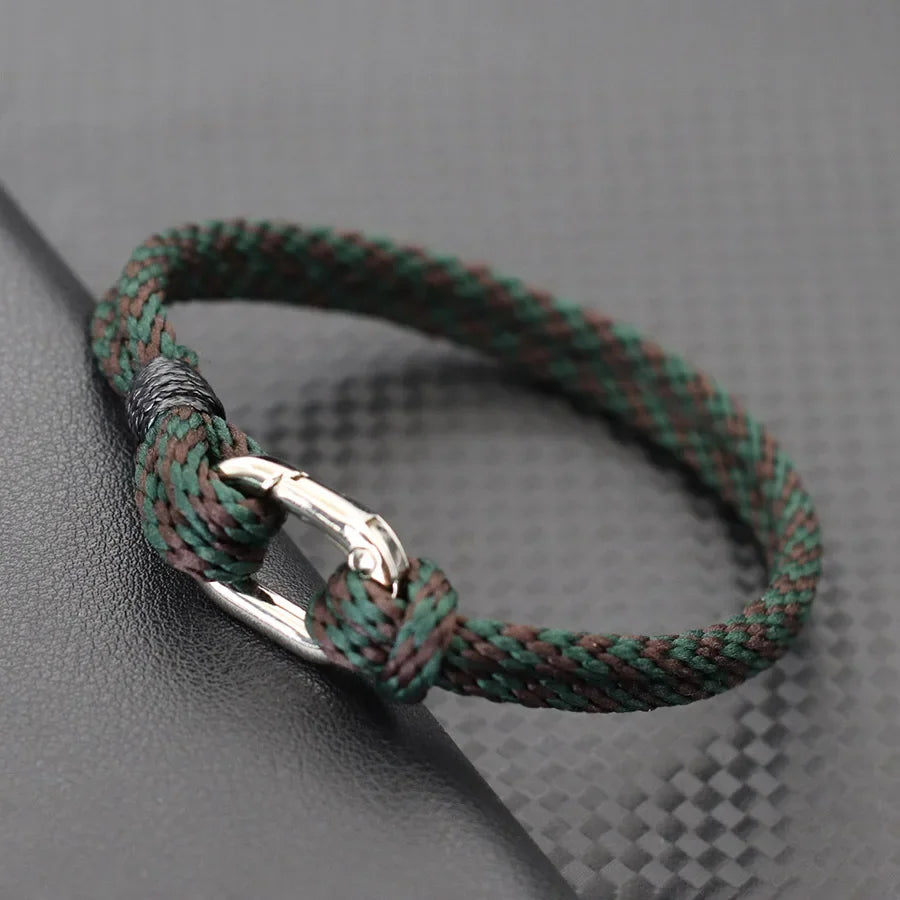 Multicolor Handcrafted Rope Bracelet Men Double Layer Detachable Buckle Ethnic Fabric Braided Wish Braclet Outdoor Camping Joias