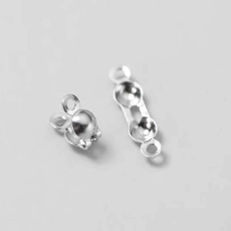 10pcs Genuine Real Pure Solid 925 Sterling Silver Closure End Beads Clasps Clips Gold Crimp Connector DIY Jewelry Making Finding