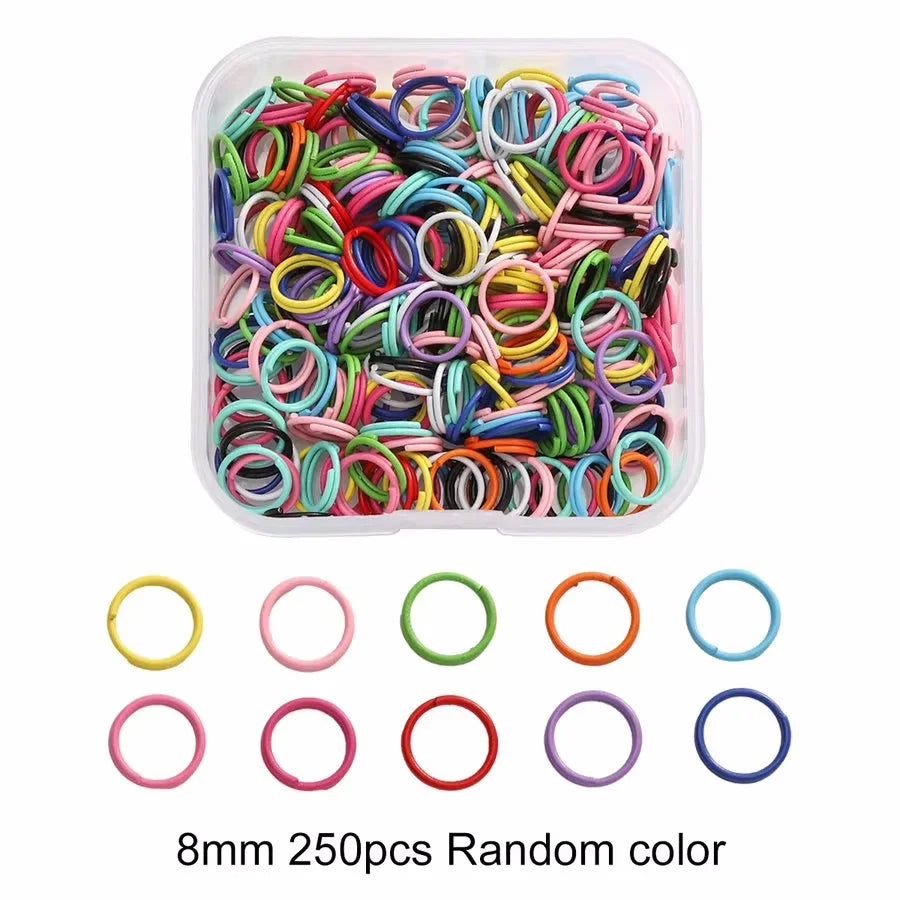 Colored DIY Jewelry Accessories Set Bead Keychain Open Jump Rings Lobster Clasp Hook Small Screw Eye Pins for DIY Jewelry Making