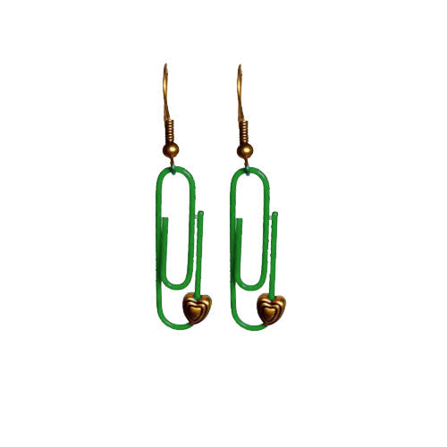 Green Personalised Paperclip Earrings | by lovedbynlanla-0