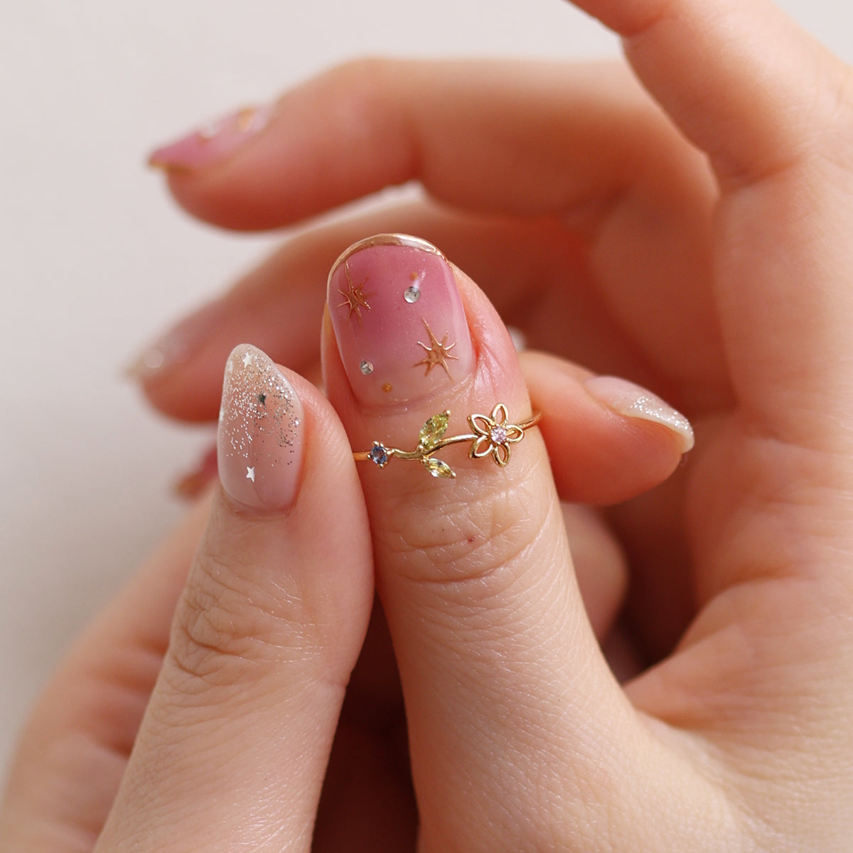 Peridot flower ring-1