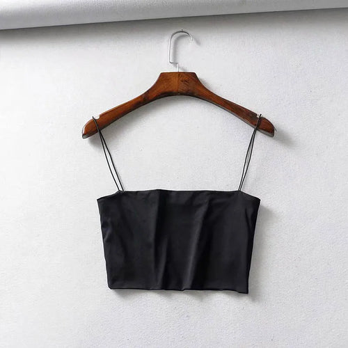 2022 Summer Women's Crop Top Sexy Elastic Cotton Camis sleeveless