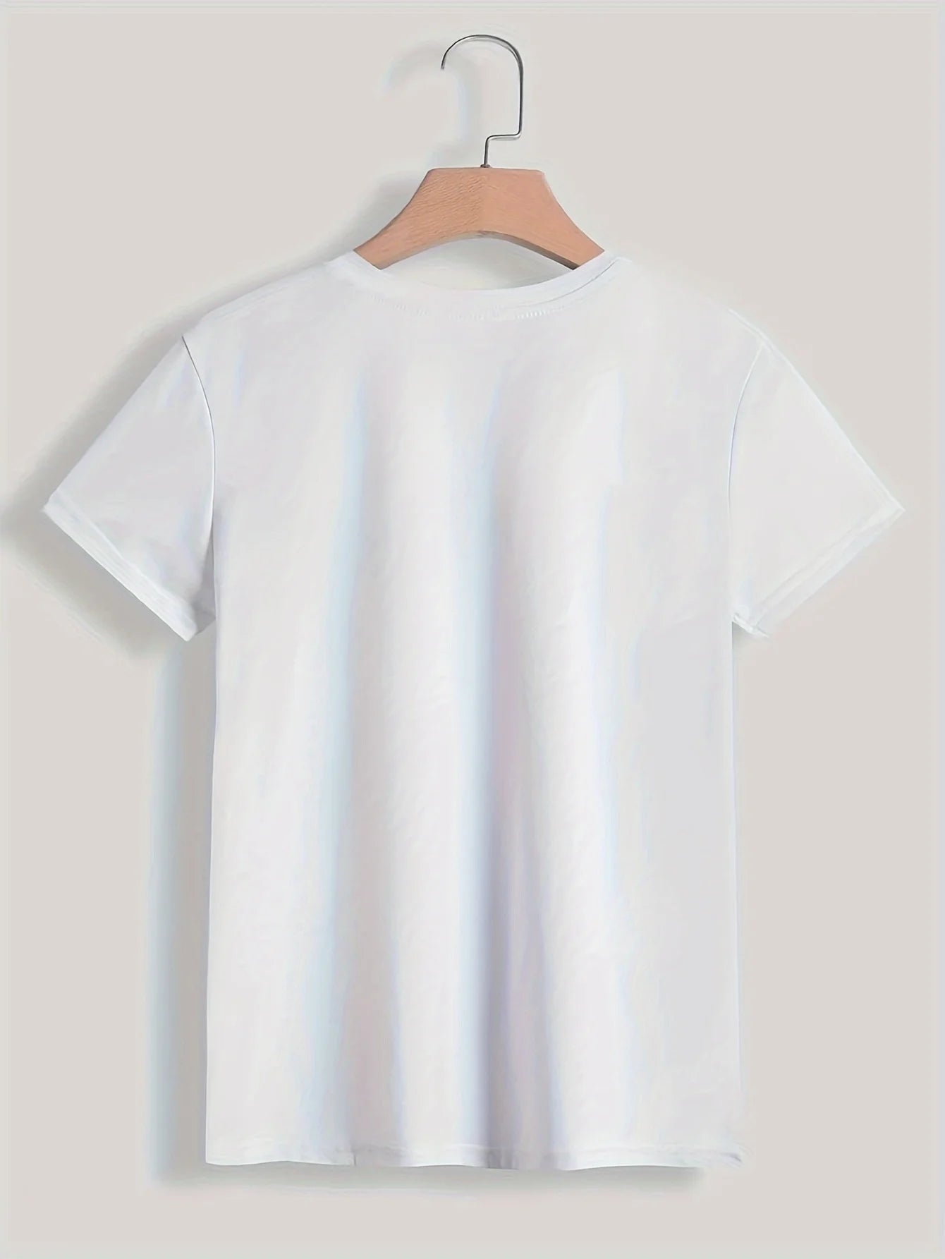 Paris Print T-shirt, Short Sleeve Crew Neck Casual Top for Summer &
