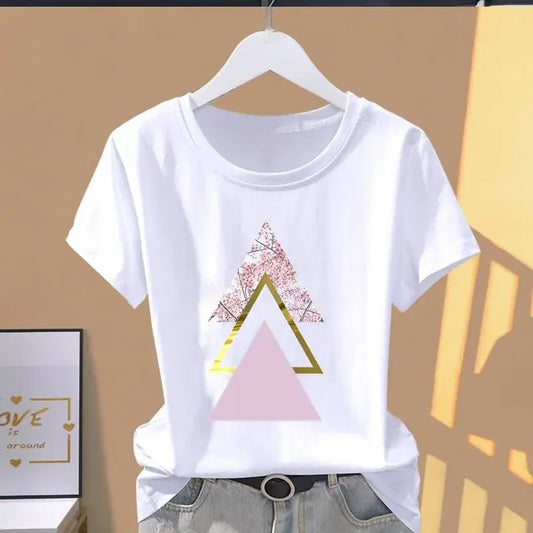 Women Print Floral Sports Fashion Casual Explosive Short Sleeve