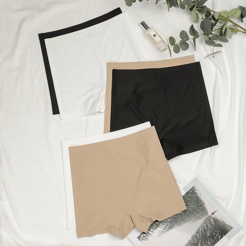 Hot Sale Seamless Ice Silk Solid Biker Shorts Boxer Short Leggings