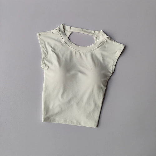 Sexy Short Backless Fixed Chest Pad Sports T-shirt Vest Women's Tight