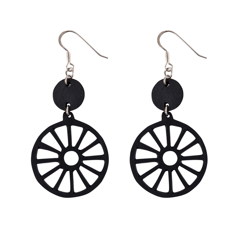 Water Wheel Upcycled Rubber Earrings-1