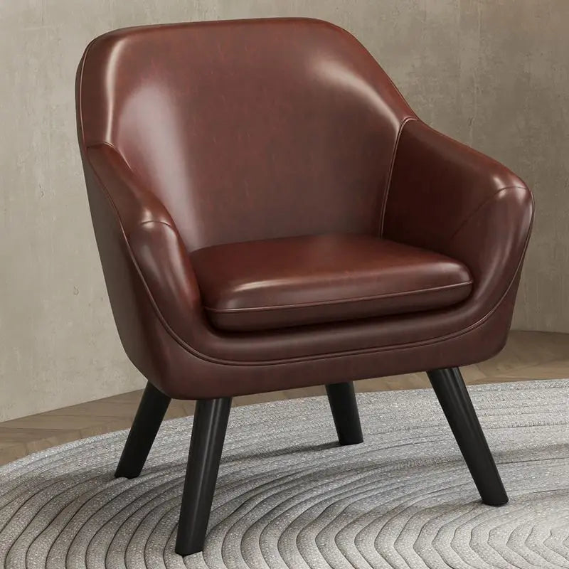 Modern Single Sofa Chair with Armrests and Solid Wooden Legs, Ideal for Living Room, Bedroom, Relaxation and Home Decor