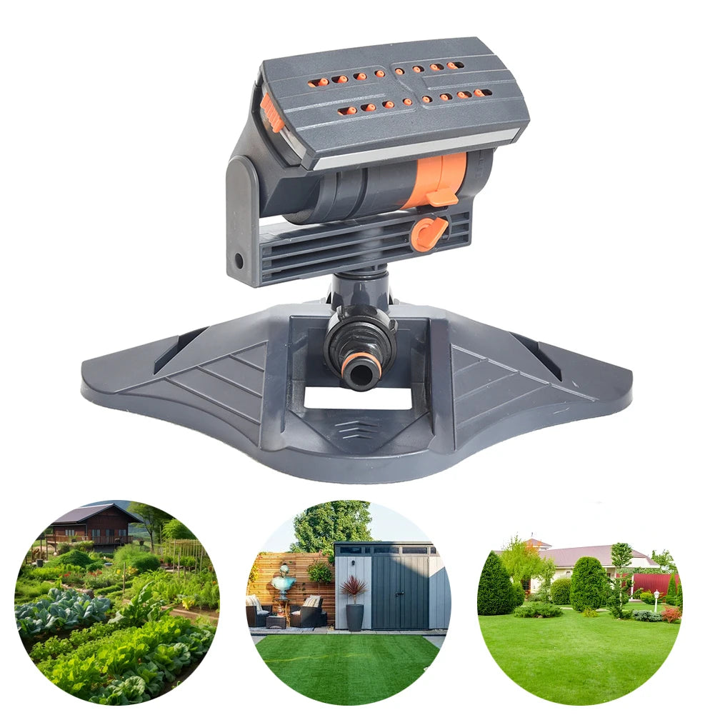 Mini Oscillating Sprinkler Adjustable Automatic Garden Sprinkler 16 Holes Rotating Lawn Sprinkler for Outdoor Yard Garden