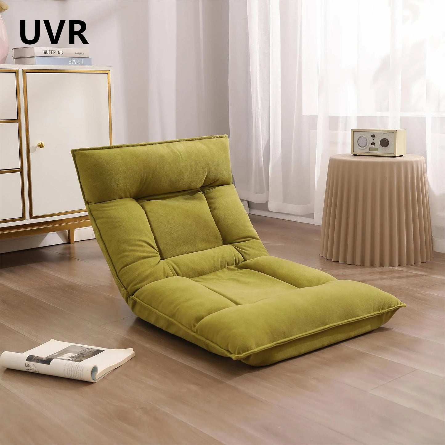 UVR Folding Lazy Sofa Living Room Leisure Backrest Stool Single Tatami Adjustable Balcony Window Reading Chair Furniture