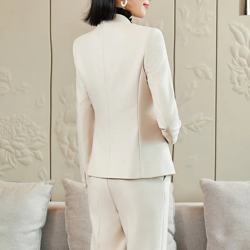 NAVIU Women's Sets Apricot Black Fashion For Women Pants 2 Piece Suits Outfits 2024 Formal Blazer Suit Pants Office Korean Style