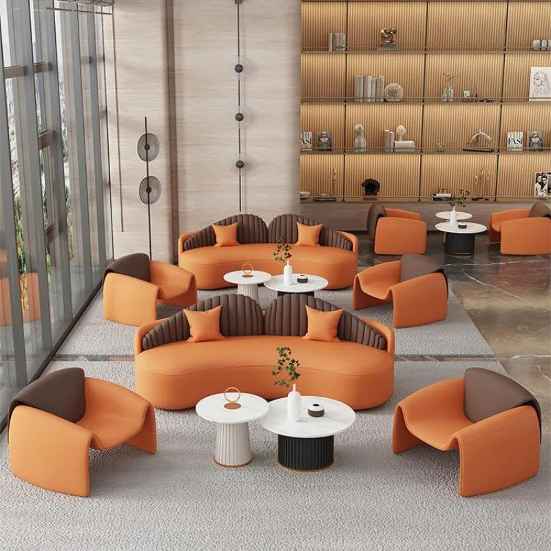 High-end sofa table and chair hotel shopping mall leisure chair lobby guest sofa milk tea shop combination