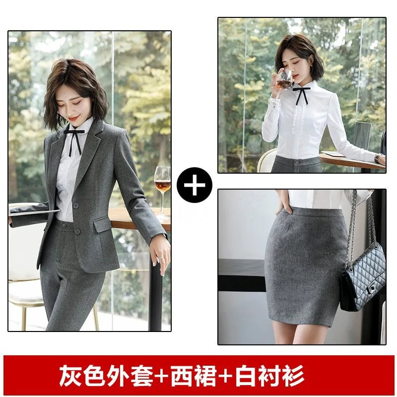 929 Autumn Professional Women's Suit Set Elegant Business Formal Interview Outfit Hotel Manager Workwear Uniform