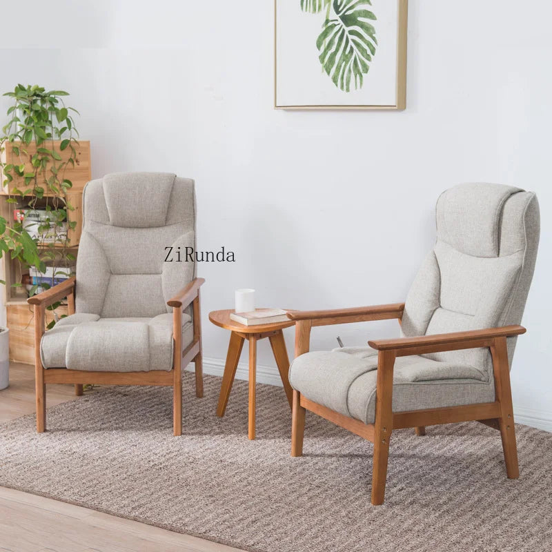 Elderly Chair Home Leisure Chair Modern Simple Back Chair Solid Wood Lunch Break