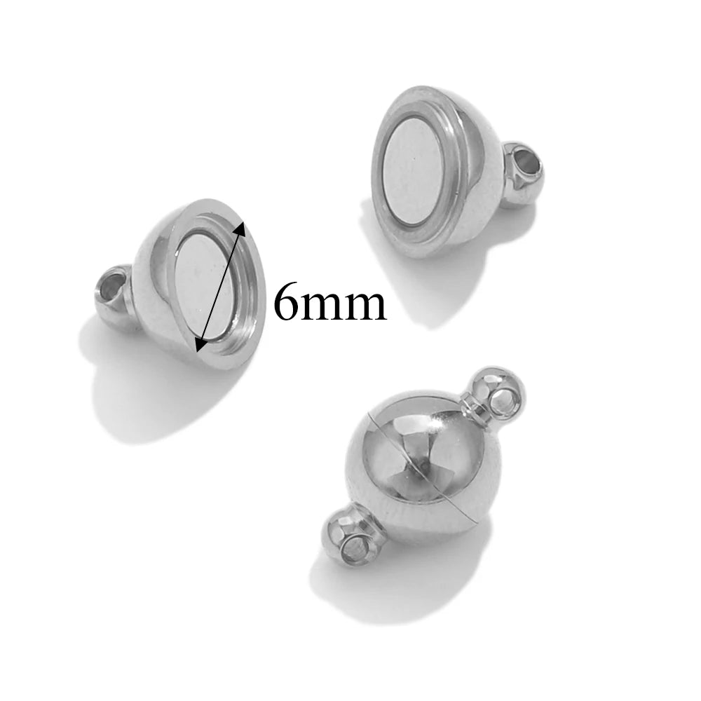 2pcs Stainless Steel Rose Flower Magnetic Connectors Clasps Magnet Charms End Cap for DIY Jewelry Making Bracelet Necklace Parts