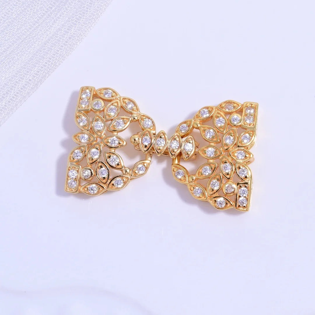 S925 Sterling Silver Multi - row Pearl Necklace and Bracelet Clasp, DIY Handmade Pearl Beading Link Clasp Accessories SK118