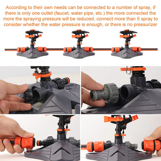 Orange 360 Irrigation Automatic Orange Automatic Rotating Made Easy Efficient Lawn 360 Water Sprayer New Garden 360