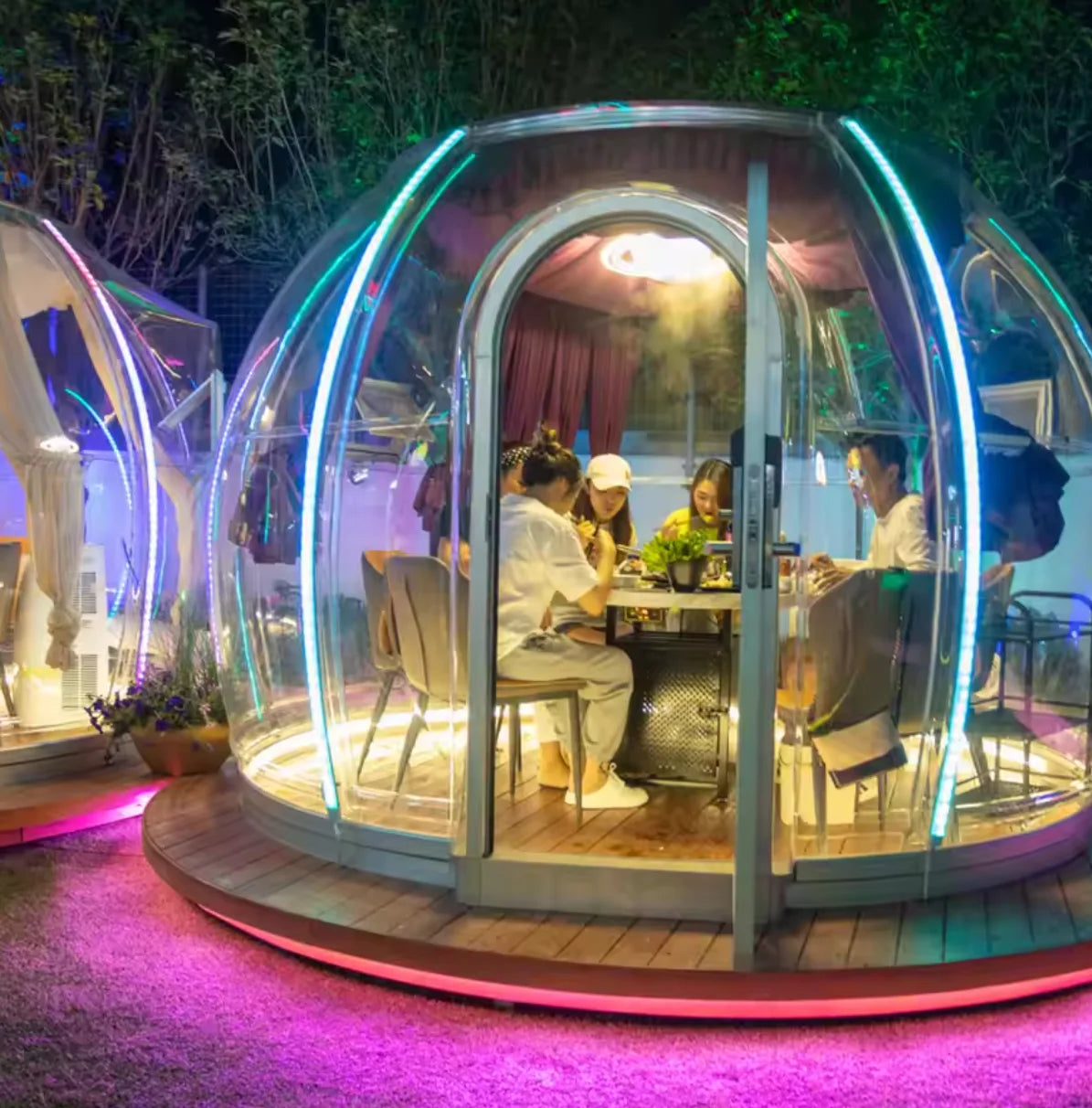 Resort starry sky house panoramic beautiful camping transparent camping tent dome house