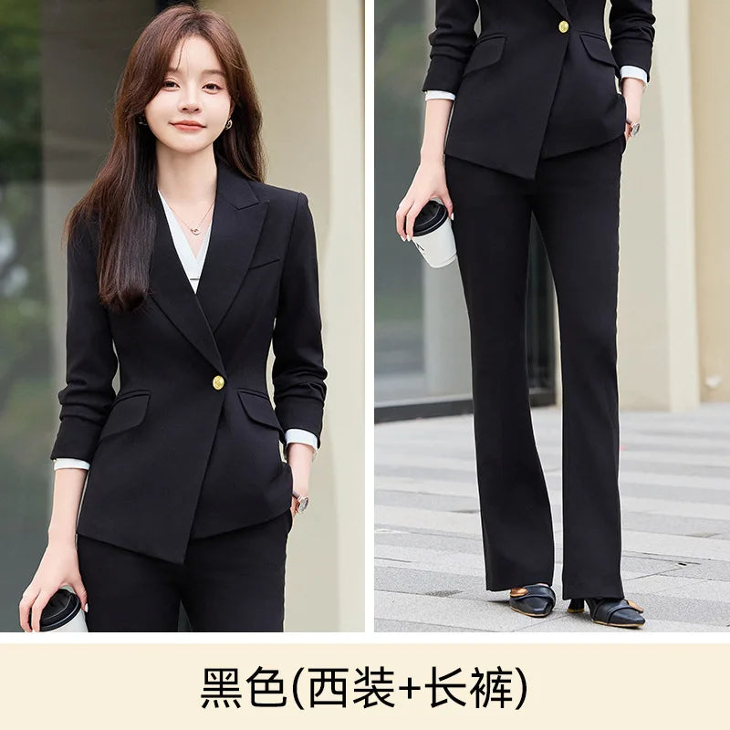 Khaki Suit for Women2024New Style Elegant Goddess Commuting Workwear Business Manager Professional Formal Wear