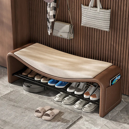 Italian light luxury high-end sense simple home change shoe stool cabinet entrance long stool seated shoe rack stool