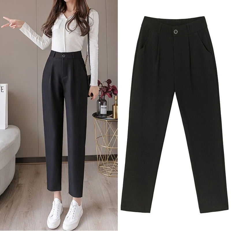2023 New Candy Color Slim Fit Jacket Blazer Wide Leg Pants Two Piece Elegant Women's Pants Suit Office Outfits Summer Clothing