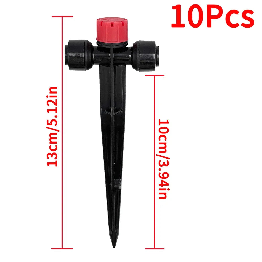 Push-to-Fit Drip Irrigation Emitters for 1/4" Drip Irrigation Tubing, Adjustable 360 Degree Water Flow Drippers Sprayer