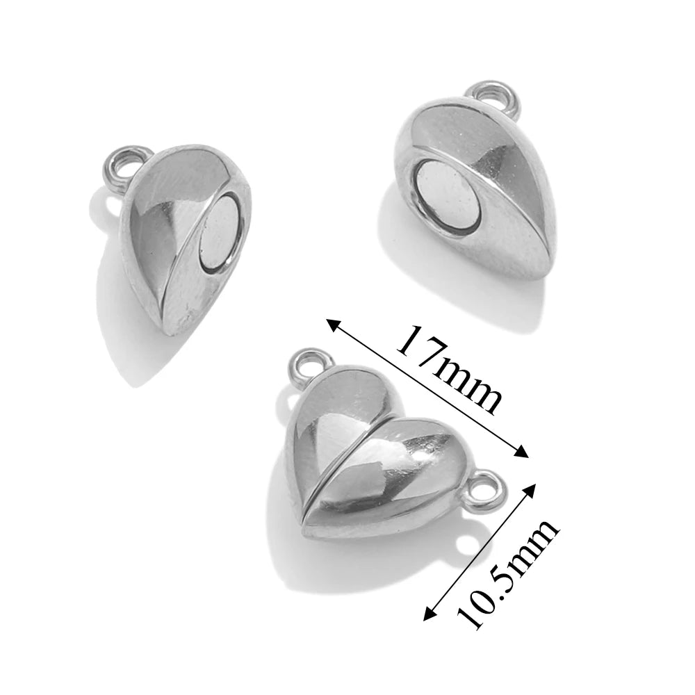 2pcs Stainless Steel Rose Flower Magnetic Connectors Clasps Magnet Charms End Cap for DIY Jewelry Making Bracelet Necklace Parts