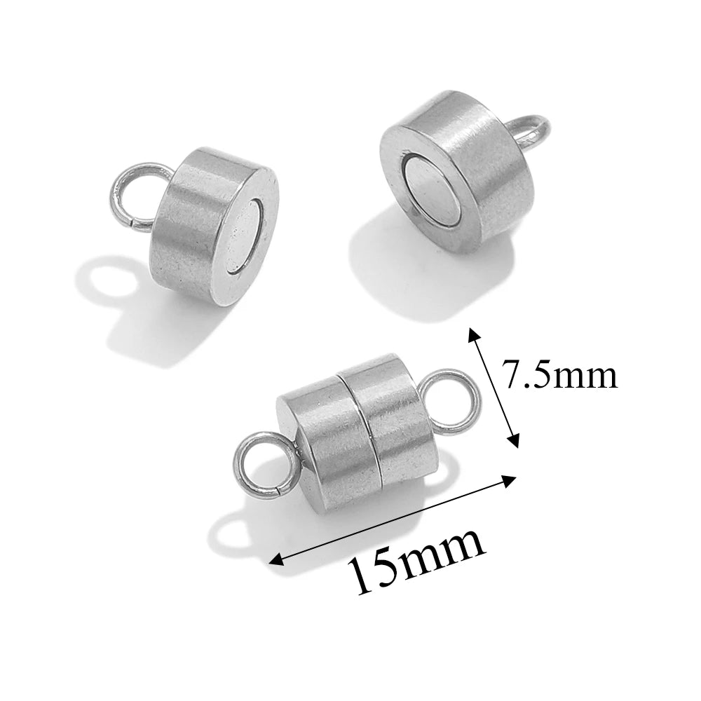 2pcs Stainless Steel Rose Flower Magnetic Connectors Clasps Magnet Charms End Cap for DIY Jewelry Making Bracelet Necklace Parts