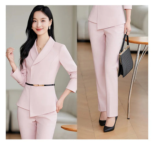 Work Clothes Business Temperament Women's Spring and Autumn Formal Wear Hotel Manager Front Desk Jewelry Shop Workwear Business