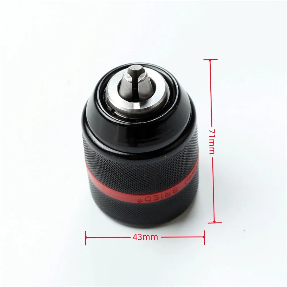 2-13mm Keyless Threaded Metal Drill Chuck, Hex Shank/SDS/Square Quick Grip Adapter, Chuck for Drill Bits Screwdriver Tap&Sockets
