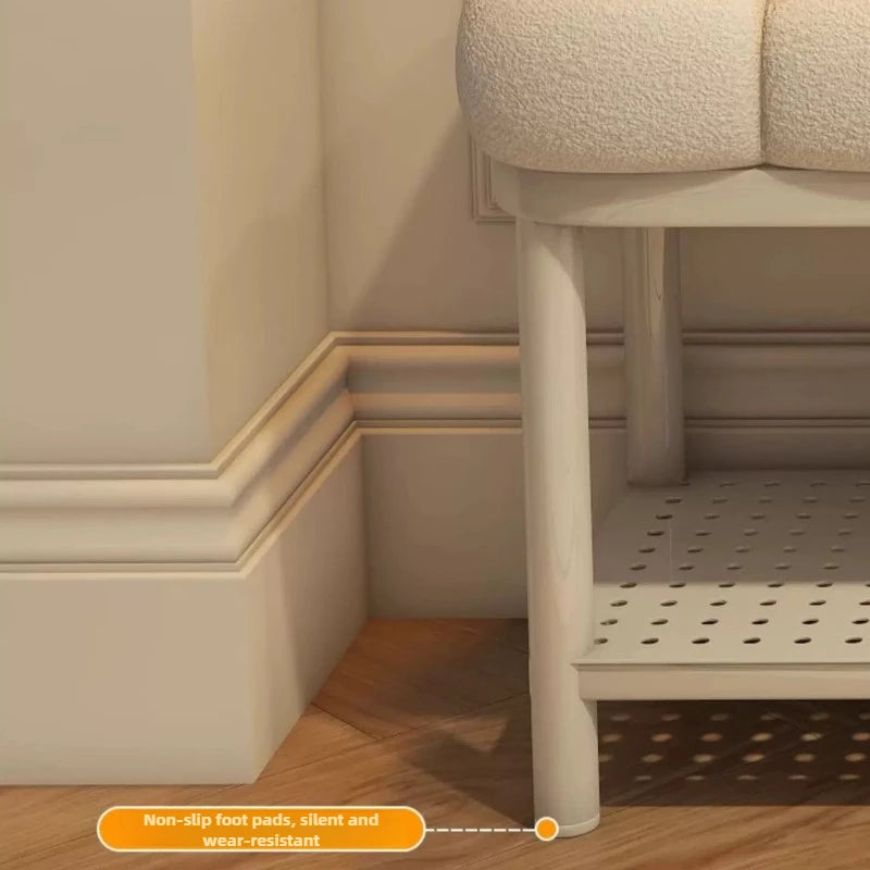 Entrance door, shoe changing stool, seated shoe cabinet, light luxury, creative dressing room, long strip shoe changing stool