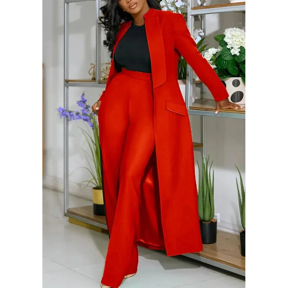 Elegant Women's Suit Coat Two Piece Shawl Lapel Slim Fit Outfit Business Casual High Quality Office Lady Formal Set 2 Piece