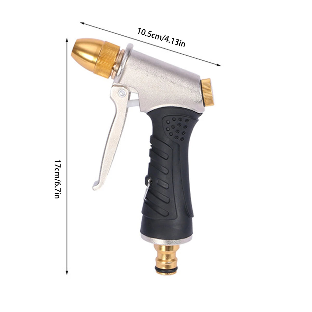 "Metal Nozzle Adjustable Garden Water Gun - Multi-Function Spray Gun for Plant Watering Car Washing Pet Shower Outdoor Cleaning