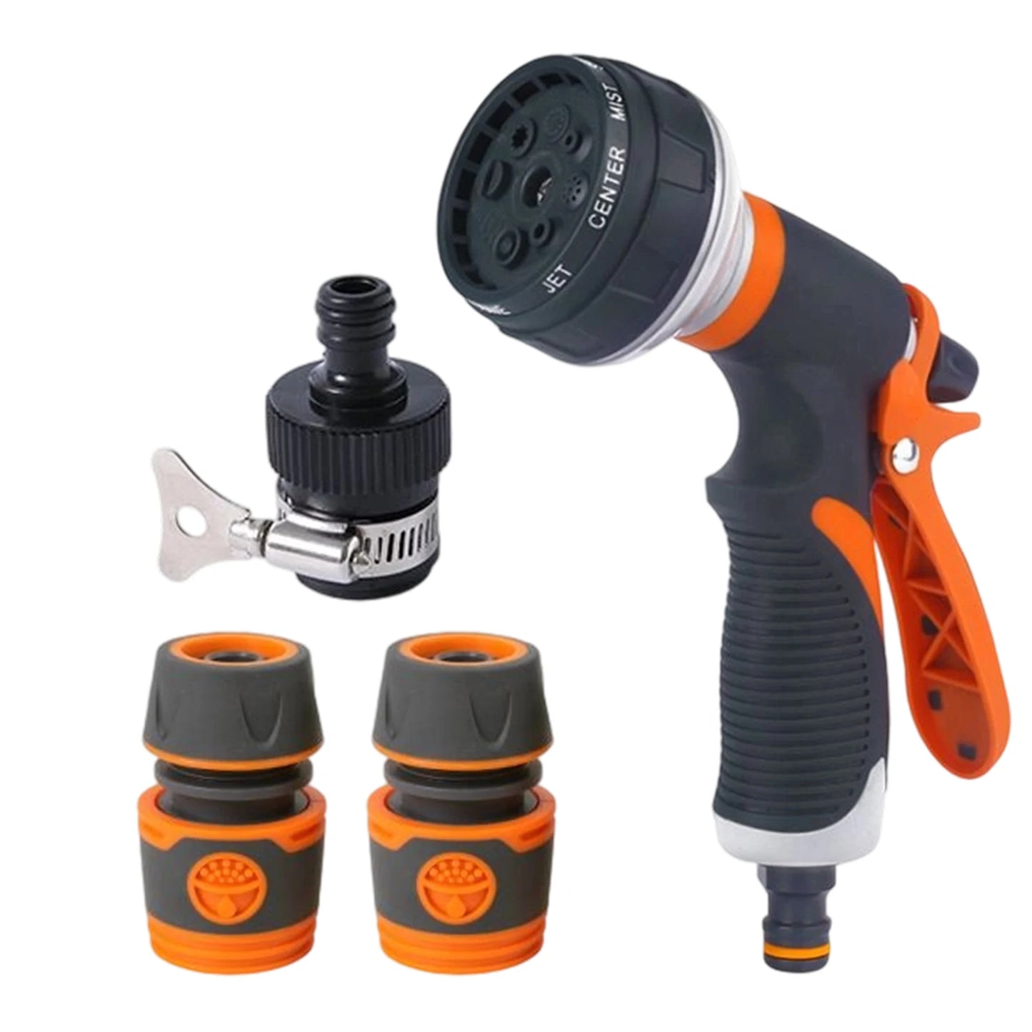 Water Hose Nozzle Water Sprayer Nozzle For Garden Hose High Pressure Irrigation Attachment Head With 8 Adjustable Spray Patterns