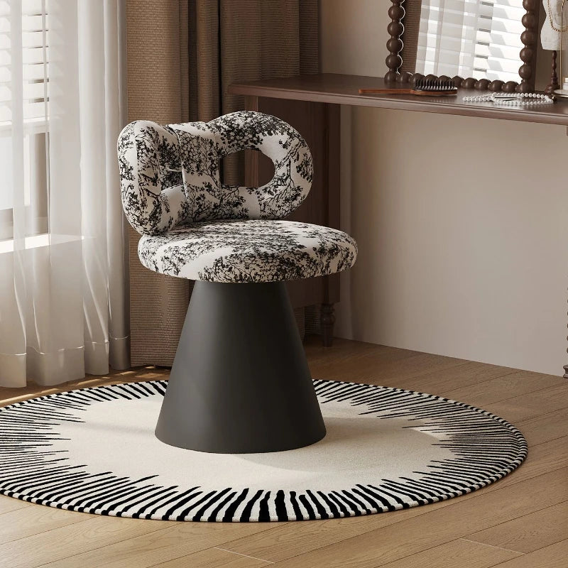 Middle Ancient Style Rotatable Bedroom Dressing Stool, Internet Famous Dressing Chair,Dressing Table, Bow Shaped Vanity Stools