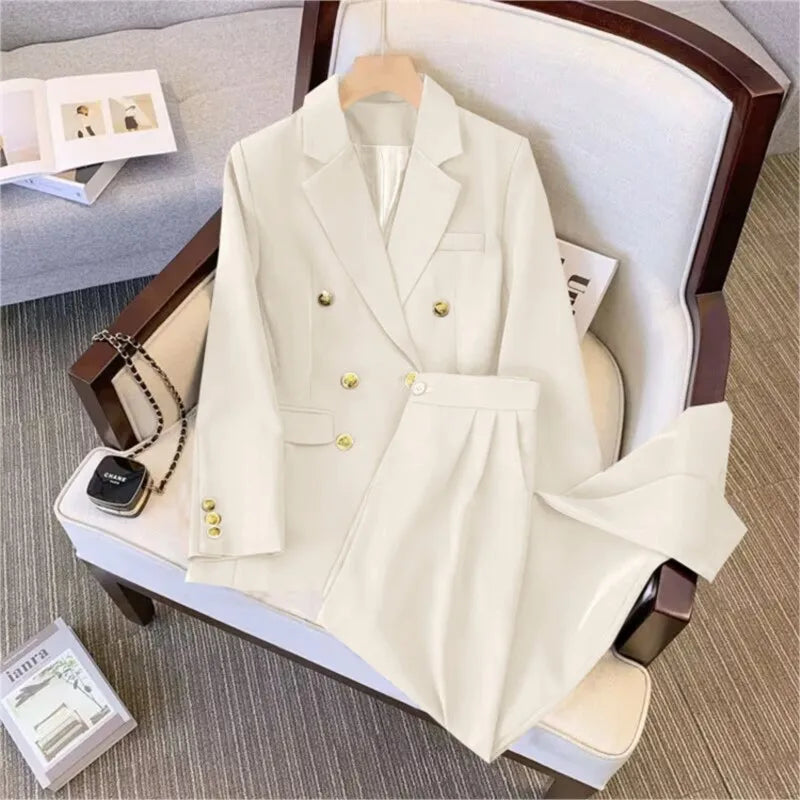 Spring Two Piece Set For Women 2025 Casual Chic And Elegant Tops Coats Outfit Blazers Pants Sets Women's Suit Clothing