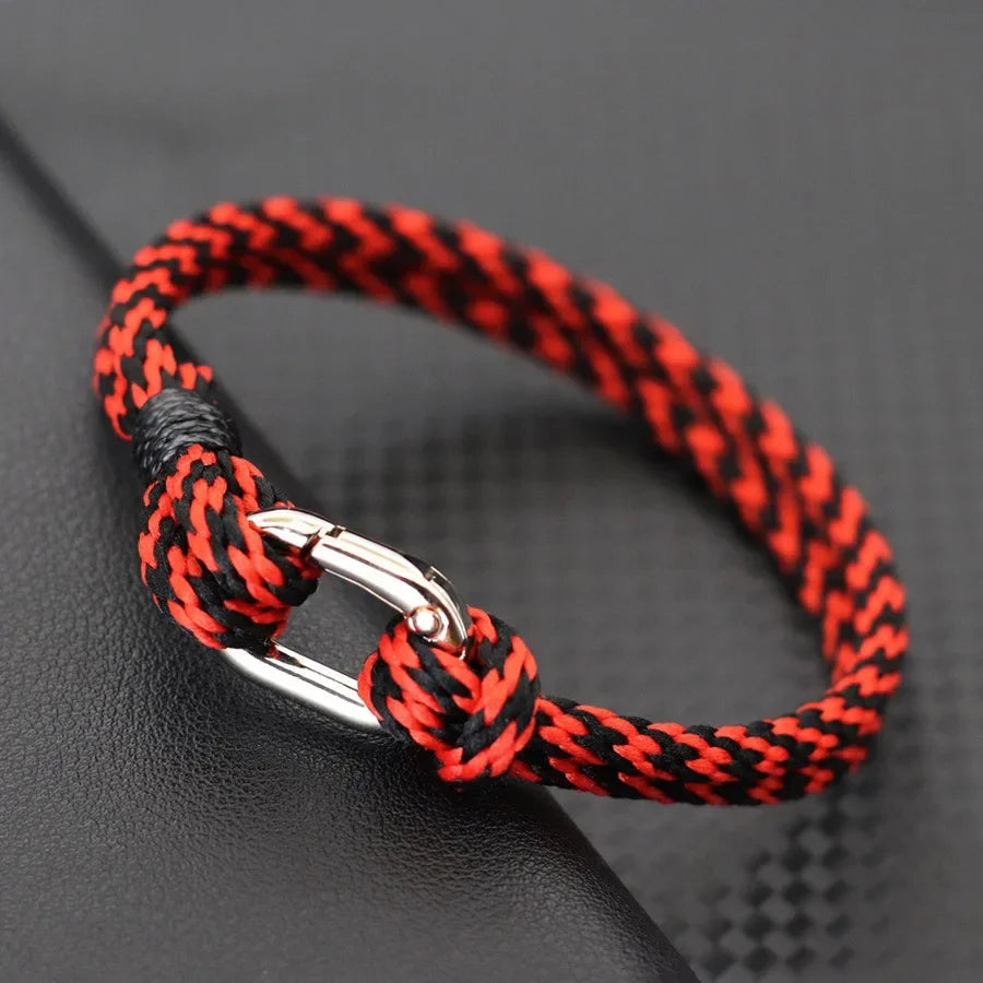 Multicolor Handcrafted Rope Bracelet Men Double Layer Detachable Buckle Ethnic Fabric Braided Wish Braclet Outdoor Camping Joias